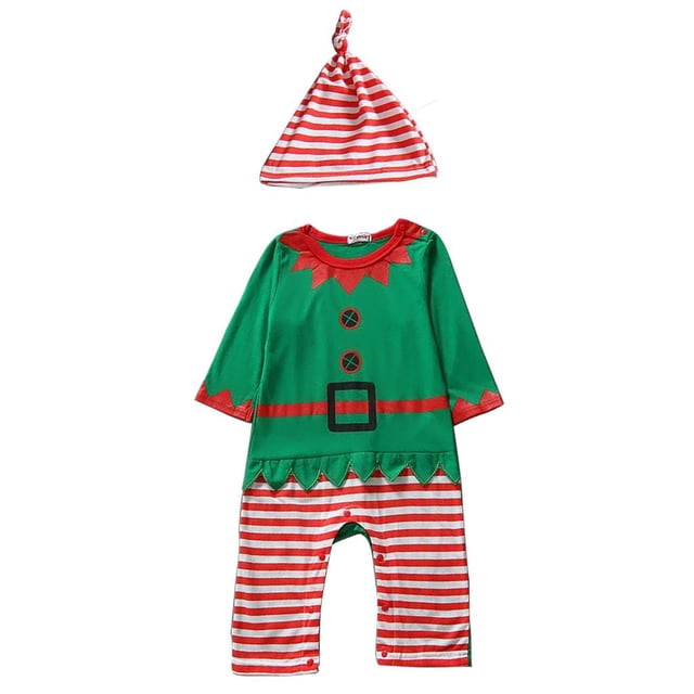 Unisexo Ropa de Niños Trajes Mameluco de Casquillo con Sombrero Ajustable de Navidad 100cm