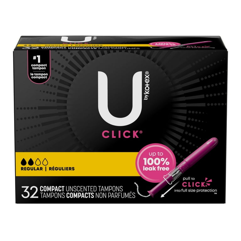 U by Kotex Click Compact Tampons, Regular, 32/Pack U by Kotex Click Compact Tampons, Regular, 32/Pack