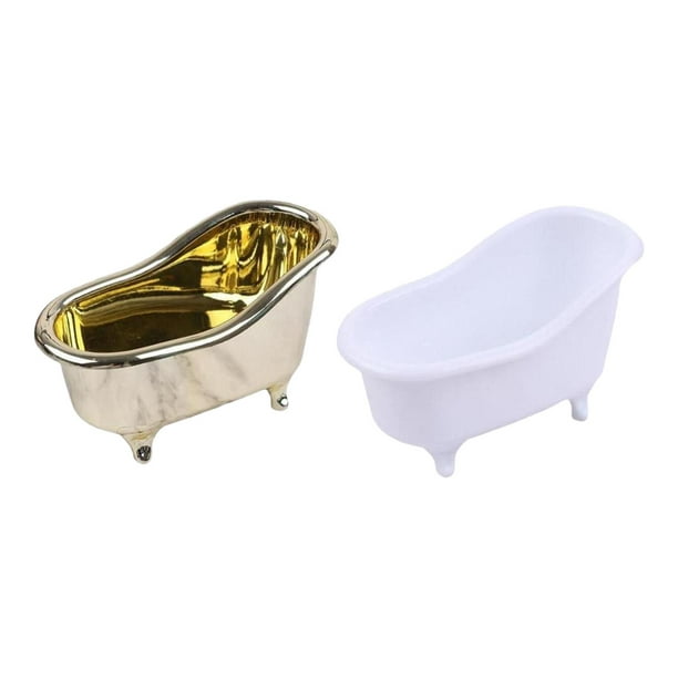 ZYHO Airlove Gold Mini Bathtub Bathroom Accessories Used As Decorations,  Makeup Holder, Soap Dish, Holder and Storage Box (Miniature Bath Tub) Made  of