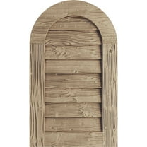 Ekena Millwork 20"W x 42"H Timberthane Sandblasted Round Top Faux Wood Non-Functional Gable Vent, Primed Tan