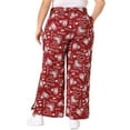 thumbnail image 3 of CURVY GLAM Women's Plus Size Elastic Waist Wide Leg Palazzo Oversize Pants 4X Red, 3 of 6