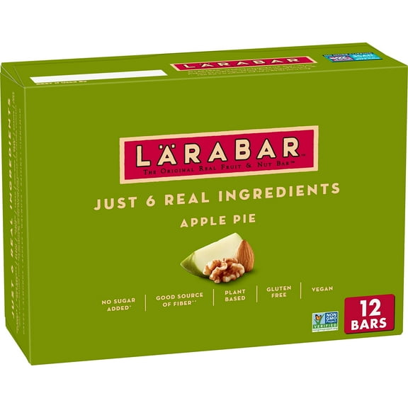 Larabar Apple Pie, Gluten Free Vegan Fruit & Nut Bars, 1.6 Oz Bars, 12 Ct Packaging May Vary