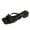 Black -AQ17, variant on Women's French Style Square Toe Sandals Elegant Block Heel Slides Strappy Mid Heel Dressy Mules for Summer Party Casual Wear Office Silver 5.5 Wide