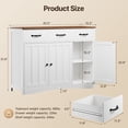 thumbnail image 4 of Kitchen Dining Room Sideboard Buffet Cabinet 42.5" - Farmhouse Wood Storage with 3 Drawers, Barn Doors & Adjustable Shelf Retro, 4 of 6