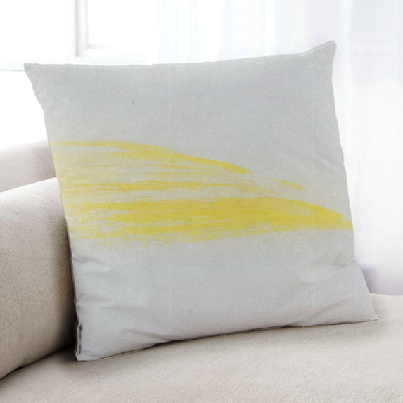 Ahgly Company Color Focus Yellow Indoor Throw Pillow, 18 inch by 18 inch