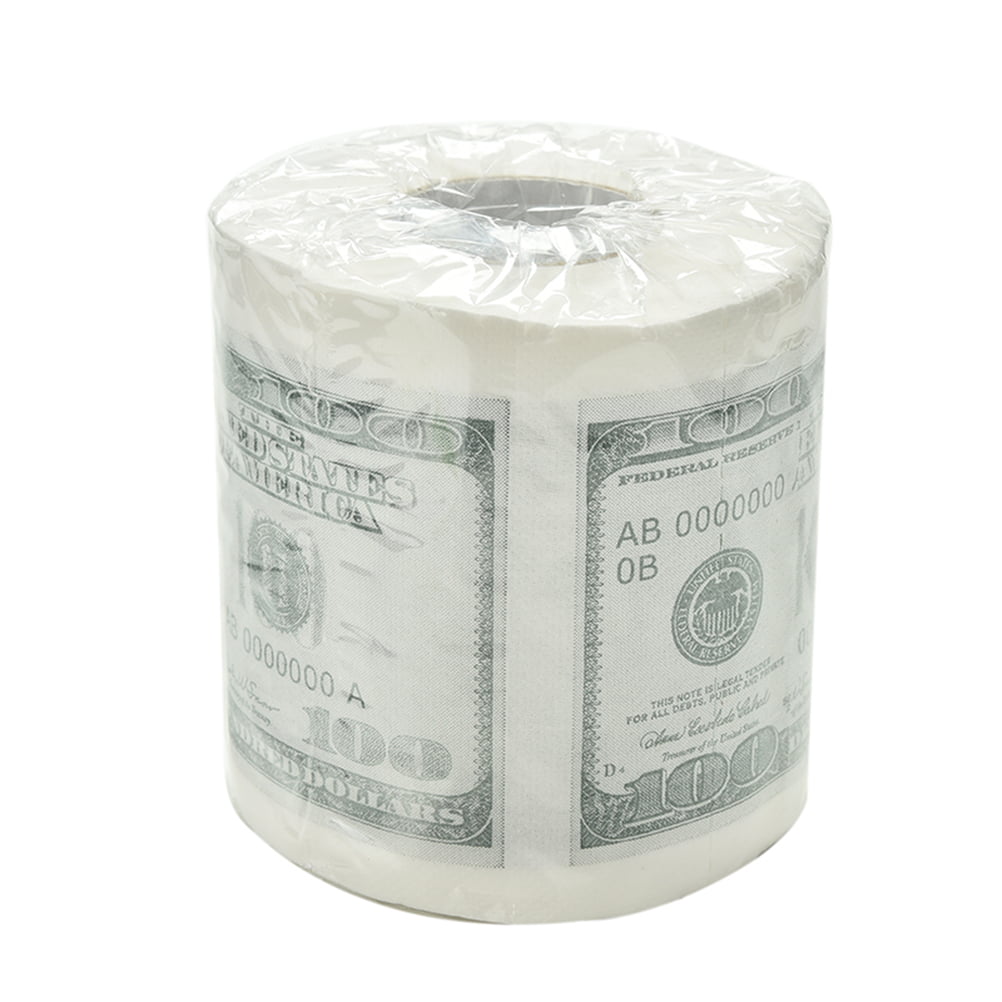 1 Roll 2 Ply 100 Dollar Money Printed Wc Toilet Paper Tissue Bathroom Supplies 