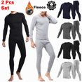 thumbnail image 2 of Mens Winter 100% Cotton Thermal Warm Fleece Lined Long Johns Underwear 2Pcs Set, 2 of 8
