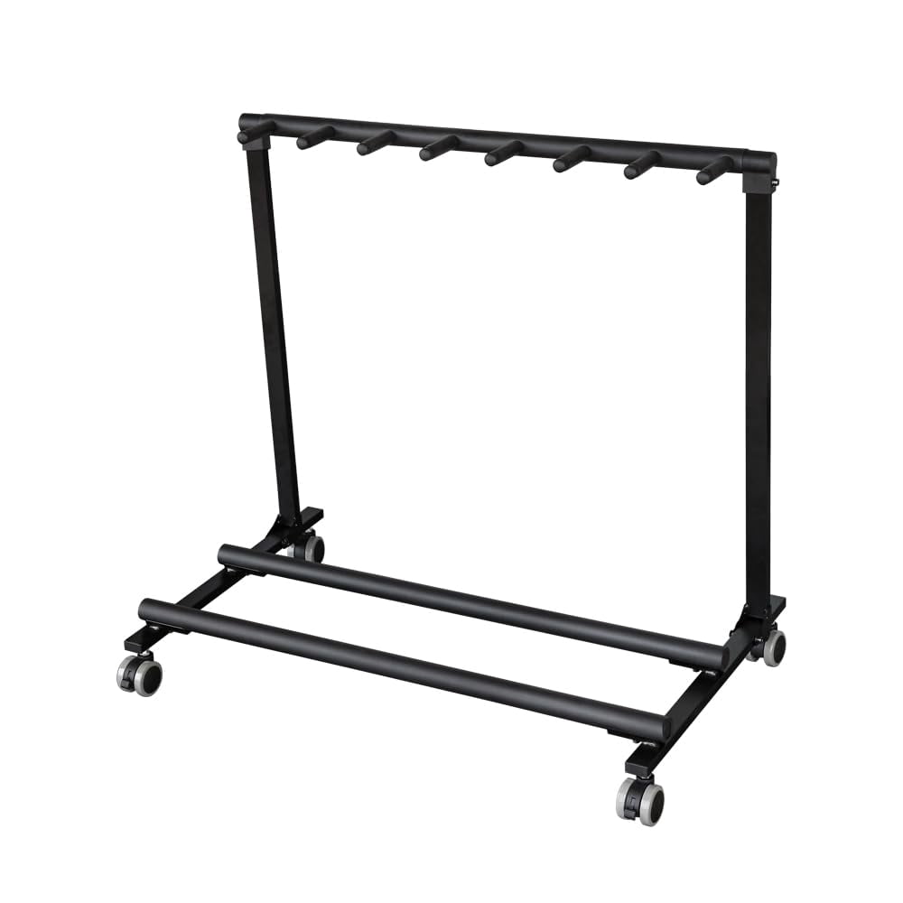 Ataucjin Multi Guitar Stand Rack with Wheels 7 Holders Portable & Collapsible Guitar Stand Display Rack with No-Slip Rubber Padding Guitar Storage Rack for Home