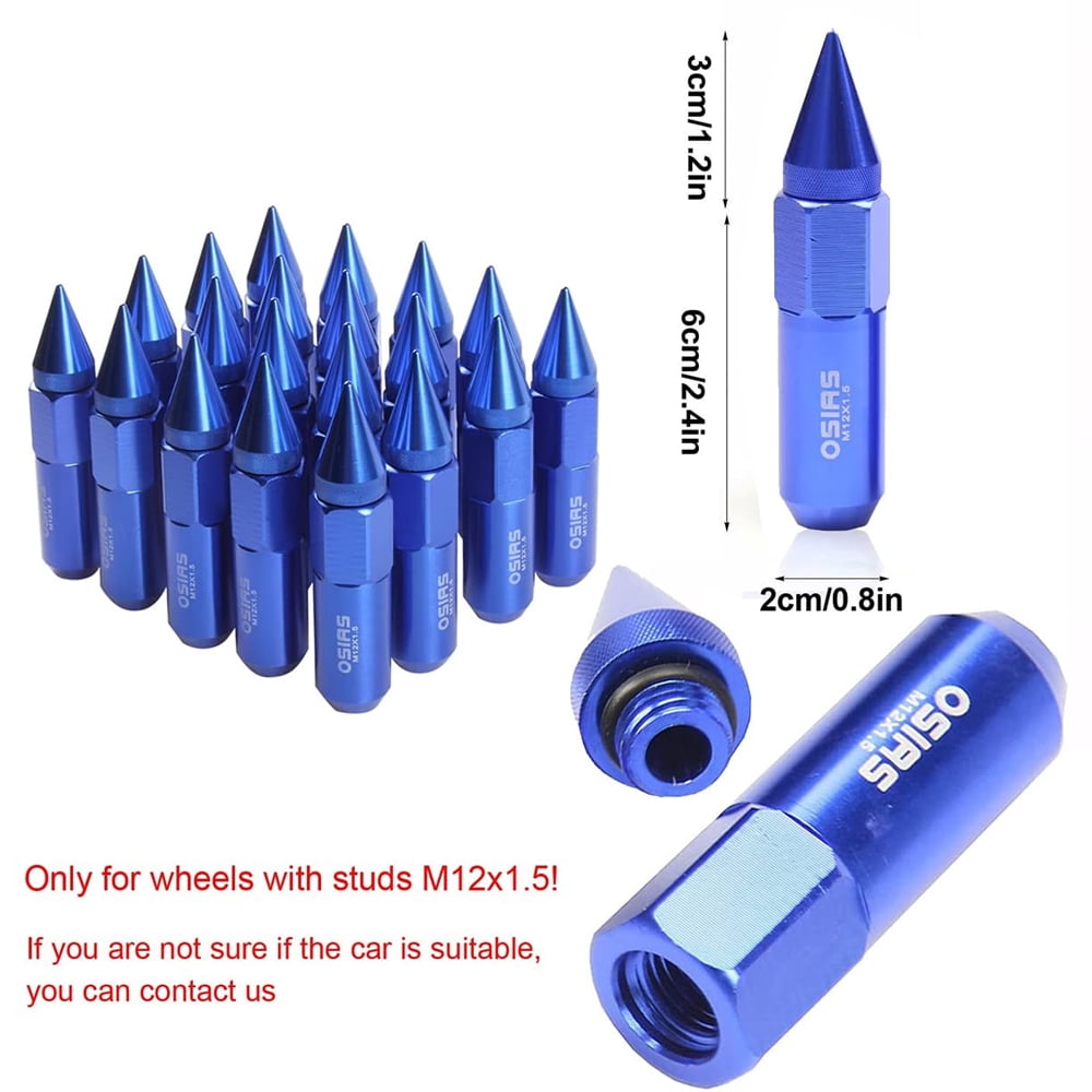 OSIAS 20PCS M12X1.5 Racing Wheel 60MM Lug Nuts With Socket Key For Honda