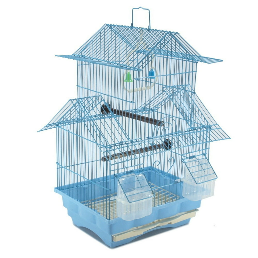 Blue 18inch Medium Parakeet Wire Bird Cage for 1 or 2 Birds perfect