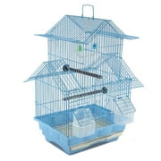 Blue 18-inch Medium Parakeet Wire Bird Cage for 1 or 2 Birds perfect Bird Travel Cage and Hanging Bird House