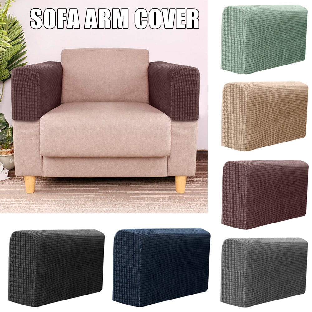 New 2X Imitation Velvet Sofa Armrest Cover Couch Chair Rest Protector Stretchy 