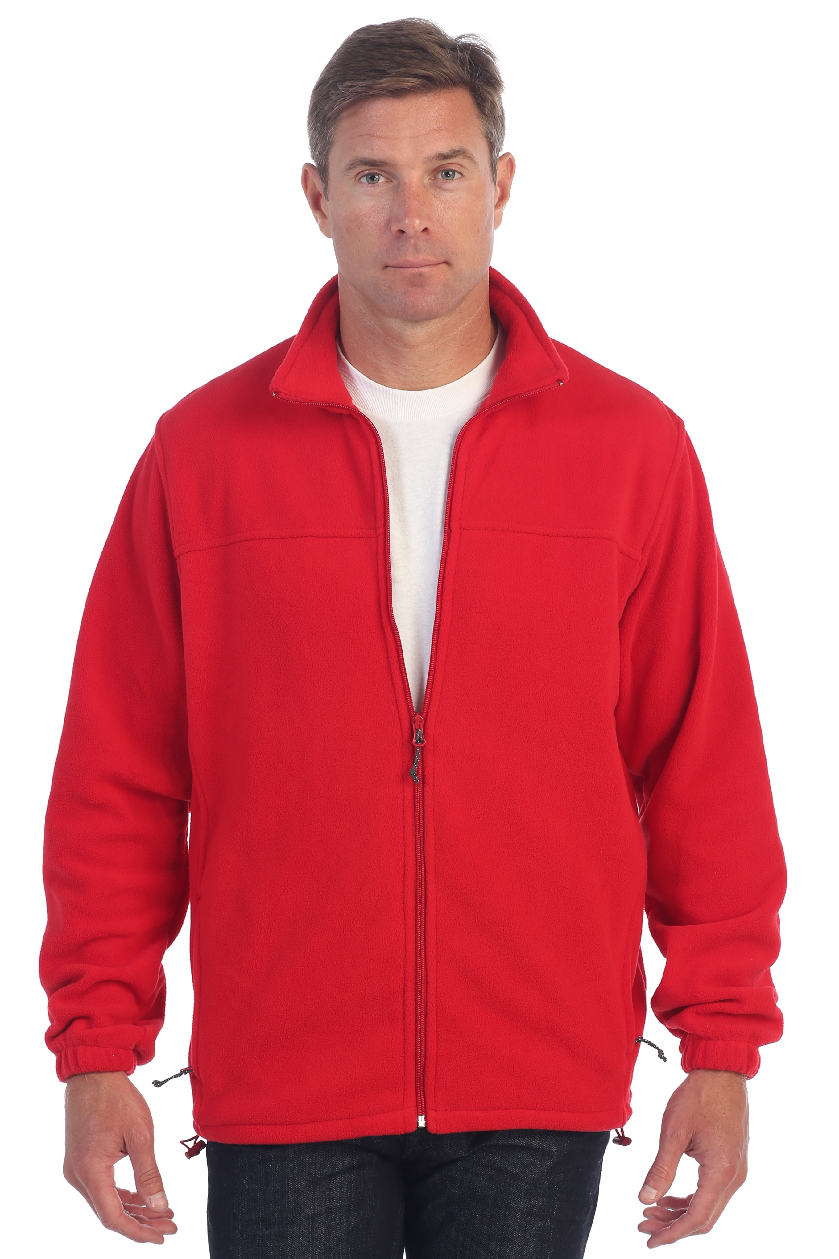 red zip up jackets