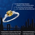 thumbnail image 2 of Gem Stone King 10K White Gold Yellow Citrine and White Moissanite 3-Stone Ring for Women | 1.00 Cttw | Round 6MM | Gemstone November Birthstone | Size 5, 2 of 6
