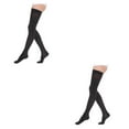 thumbnail image 3 of mmirethe Compression Sock For Better Circulation Easy To Wear Breathable Fashionable Nylon Compression Stockings Toe wrapping - black L 2Set, 3 of 6