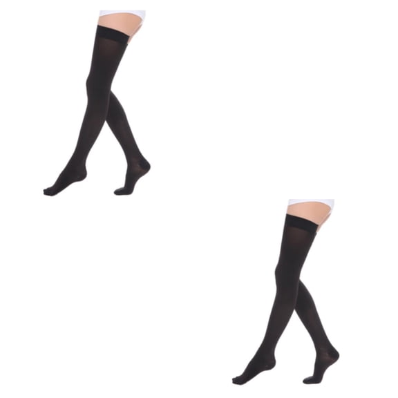 Medias Soidarity por encima de la rodilla modernas y de moda Calcetín de compresión médica transpirable Envoltura de dedos negro SG 2Conjunto