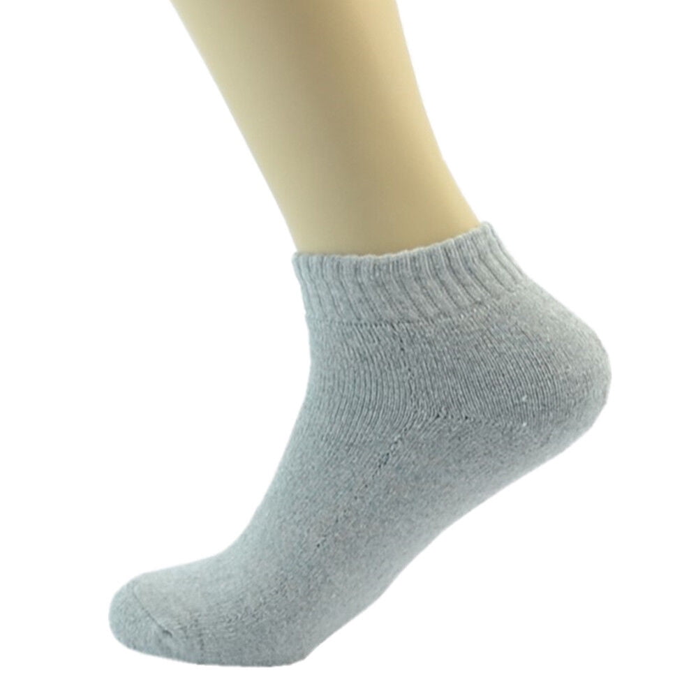 Gray 3-12 Pairs Mens Ankle Quarter Crew Sports Socks Cotton Low Cut Size 9-13