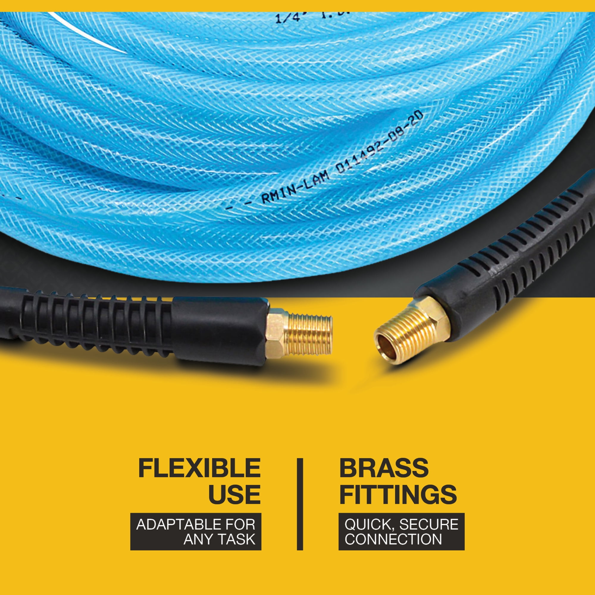 Klutch Polyurethane Air Hose, 1/4in. x 50ft., 300 PSI