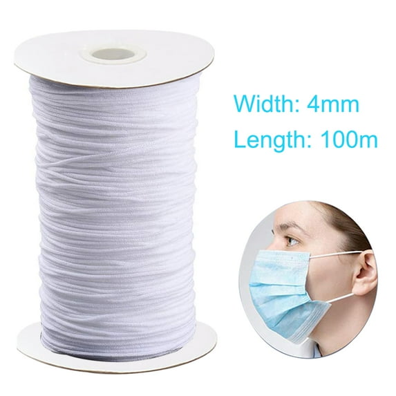 4mm 100M Hollow Round Elastic Band Ear Ropes String Cord Rope for Craft Materials Accessories