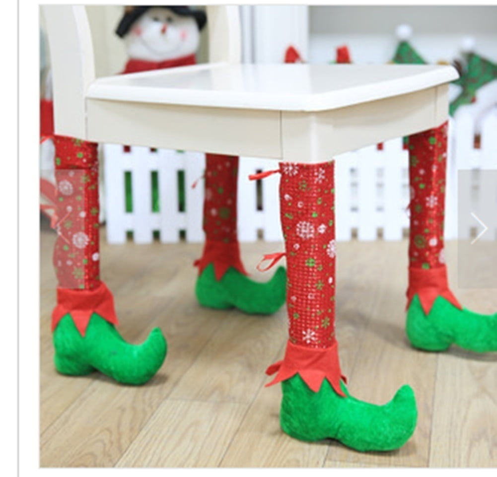 1PCS Elf Foot Chair or Table Leg Covers Xmas Party Christmas Table Decorations 