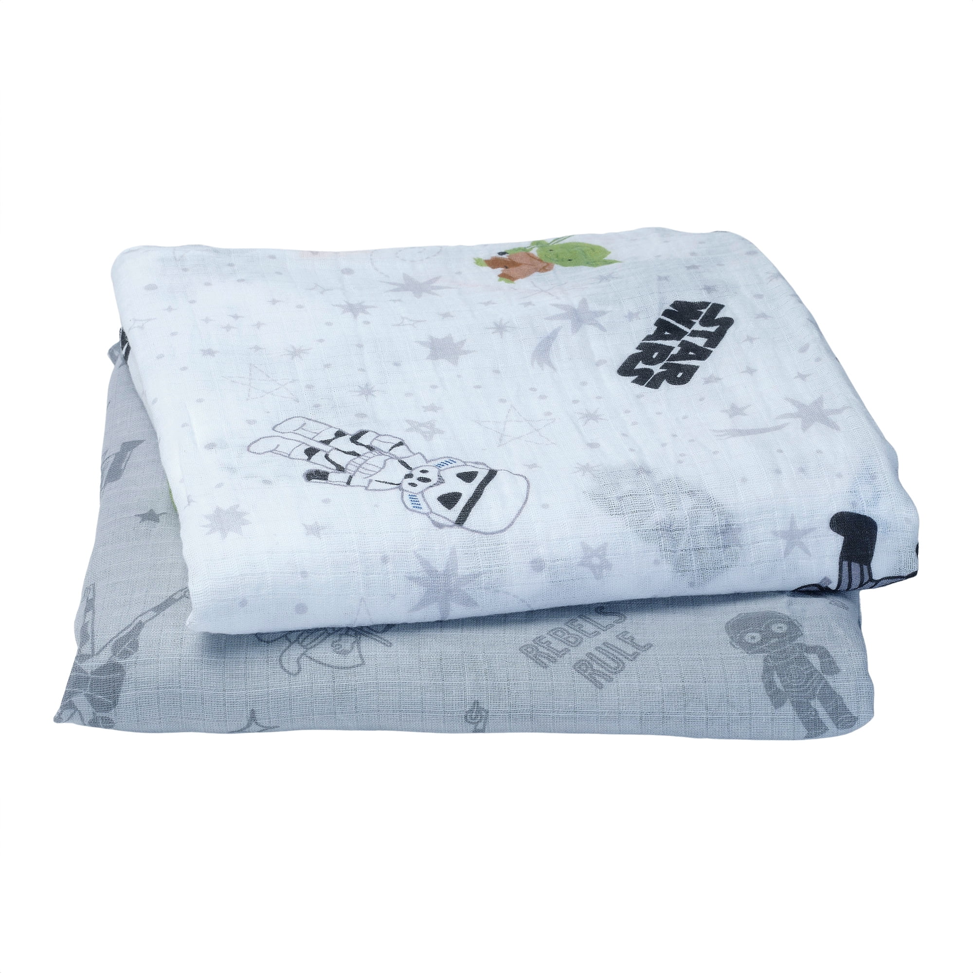Lambs & Ivy Star Wars 2-Pack Cotton Muslin Newborn Baby Swaddle Blankets