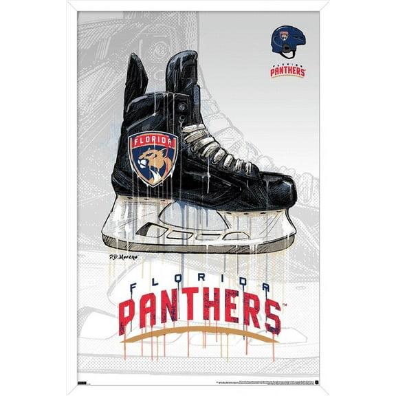 NHL Florida Panthers - Drip Skate 21 Wall Poster, 14.725" x 22.375", Framed