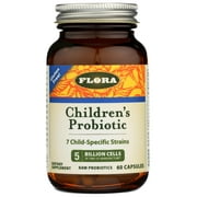 Flora - Udo's Choice Children's Probiotic Blend, with Seven Child-Specific Strains, 5 Billion Cells of Raw Probiotics, Formulated for Ages 5-15, Regain and Retain Gut Health, 60 Capsules