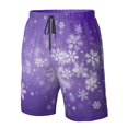 thumbnail image 4 of Fuzoiu Snowfall Sky White Purple Print Men's Beach Shorts,Men's Swim Trunks,Quick Dry Board Shorts with Pockets,Men's Bathing Suits for Surfing, Running, and Casual Wear-XX-Large, 4 of 6