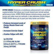 مسحوق ما قبل التمرين MHP Hyper Crush – دعم الطاقة والمضخات والتعب – 3 جرام كرياتين، سيترولين، 350 مجم كافيين – بلو آيس، 30 وجبة