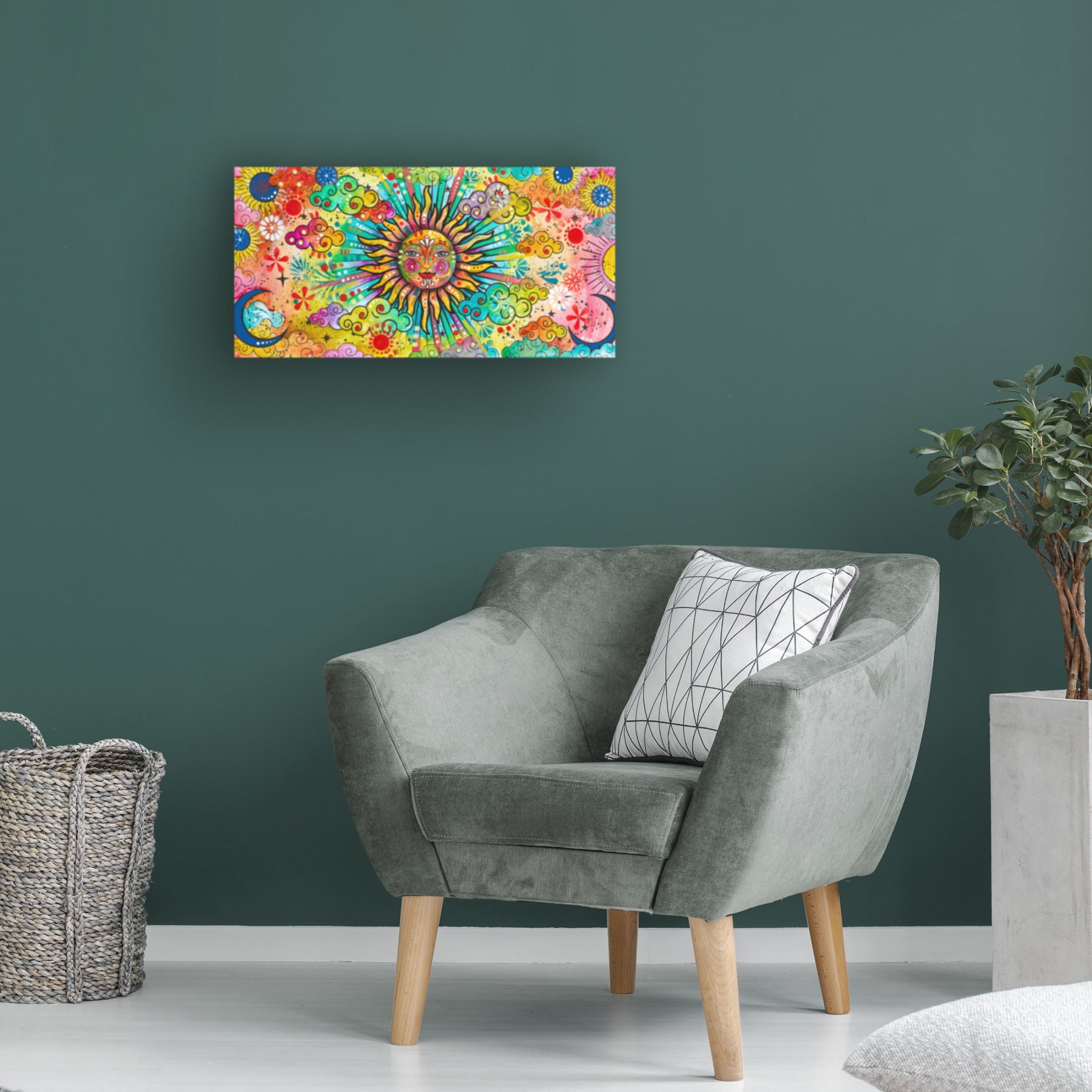 Canvas Wall Art - Dean Russo 'Sun 2' Wall Art for Living Room, Bedroom, or Office Décor by Trademark Fine Art - 24 x 12 Inches