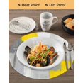 thumbnail image 3 of 15 Inch Round Placemats Set of 4, Yellow Grey Non Slip Heat Insulation PP Table Mats, Abstract Geometric Oil Painting Vintage Gradient Washable Place Mats for Kitchen Dining Party Table Decor, 3 of 7