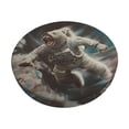 thumbnail image 1 of Disketp Astronaut Polar Bear Roar Funda Redonda para Taburete, Funda de Cojín para Silla de Bar Suave y Elástica-14 inch, 1 of 7