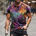 thumbnail image 2 of T-Shirt pour Hommes Été Décontracté Imprimé 3D Manches Courtes Col Rond T-Shirt Blouse, 2 of 3