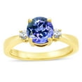 thumbnail image 2 of Star K � 3 Three Stone Round Simulated Tanzanite Classic Engagement Promise Ring, 2 of 9