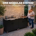 thumbnail image 4 of Feasto Outdoor Kitchen Propane Gas Grill with Cabinet – 5-Burner Stainless Steel BBQ, 36,200 BTUs, Movable Wheels with Storage for Backyard Patio, 4 of 11