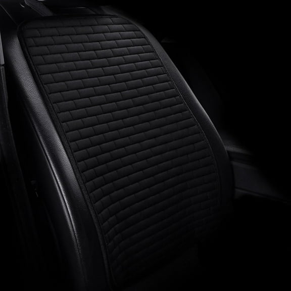 Car Seat Covers Linen Car Seat Cushion Non-Slip Bottom and Fixed Design Universal Front Seat Covers BreathableSeat Protector Fit for 90% Vehicles,Black