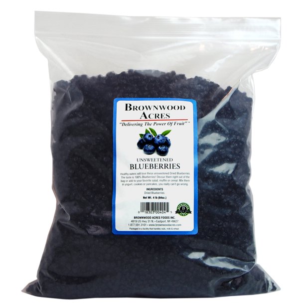 Unsweetened Dried Blueberries 4 Pound Bag