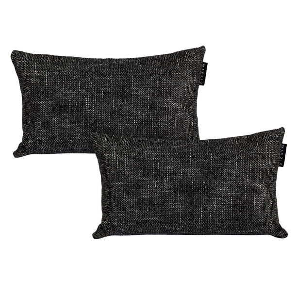 Cojin Riñonera Decorativa Rectangular Set de 2 Fash Negro
