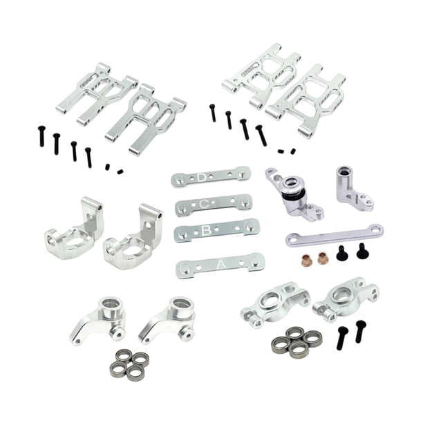 Kit de piezas para coche RC 1/10, accesorio de copa de dirección, reemplazo directo, portátil premium Plata