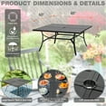 thumbnail image 3 of Summit Living 9-Piece Outdoor Dining Set with Large Square Table & Stack-able Chairs for 8-Person, Black, 3 of 12