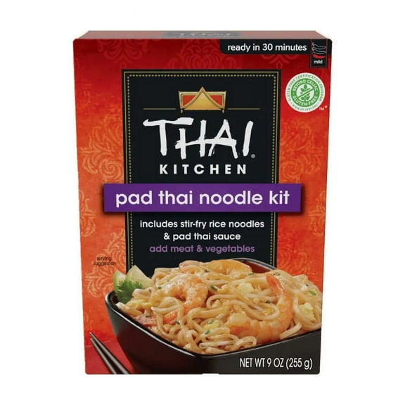 Pack of 12, Thai Kitchen Gluten Free Pad Thai Noodle Kit, 9 oz