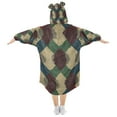 thumbnail image 2 of FORMRS Wearable Blanket Hoodie with Sleeves for Kids Cozy Flannel Sweatshirt, Green Tartan Pattern, 2 of 7
