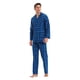 thumbnail image 4 of Apparonia Conjunto de Pijamas para Hombre Pijamas de Algodón con Cuello con Muescas para Hombre Ropa de Dormir de Manga Larga para Hombre con Bolsillos y Frente Fly Calma Cobalto XL, 4 of 5