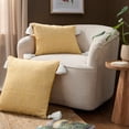 thumbnail image 2 of TOWN & COUNTRY TERRA Alara Ribbed Texture Handcrafted Indoor Outdoor Decorative Pillow, 100% Recycled Materials, UV Fade Resistant, Water Repellent, Yellow/Ivory, 14"x20", 2 of 9