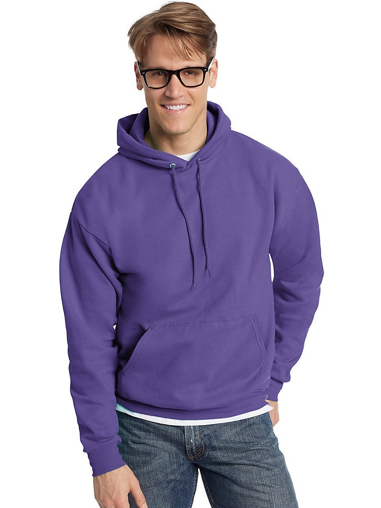 Hanes P170 Mens EcoSmart Hooded Sweatshirt XL 1 Black 1 Purple 