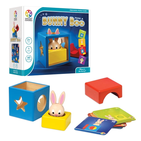 SmartGames Bunny Peek a Boo Wooden STEM Building Game for Ages 2 