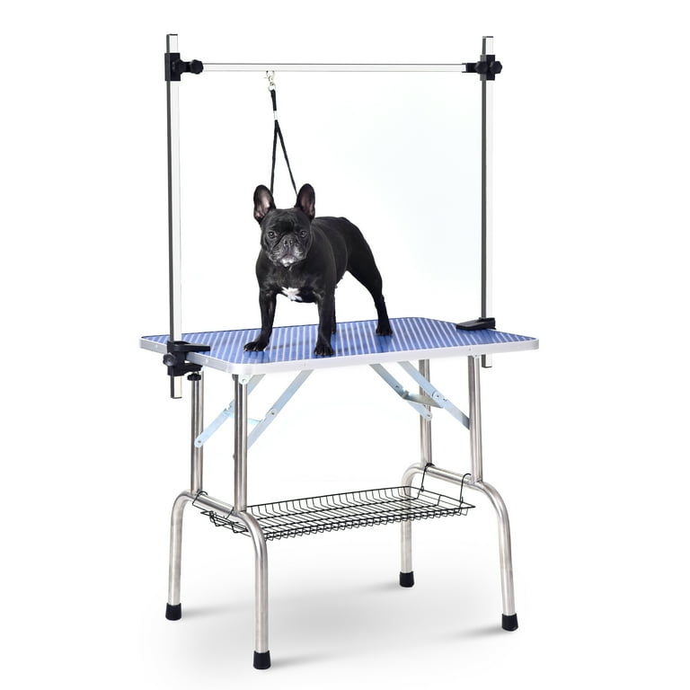 small size steel legs foldable nylon clamp adjustable arm rubber mat pet  grooming table, 1 PACK - Kroger