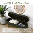 thumbnail image 3 of EHANCIS 43.5" Storage Ottoman Bench, Linen Upholstered End of Bed Bench, Entryway Seating for Bedroom Living Room Window, Holds 300 lbs, Green, 3 of 6