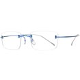 thumbnail image 4 of FONEX Titanium Glasses Frame,Rimless Frameless Optical Eyewear Eyeglasses for Men and Women F85634 (85871 Blue Silver), 4 of 9