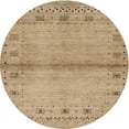 thumbnail image 1 of Ahgly Company Tapis d'Intérieur Rond Contemporain Marron Sable Abstrait, 7 Pieds Rond, 1 of 6